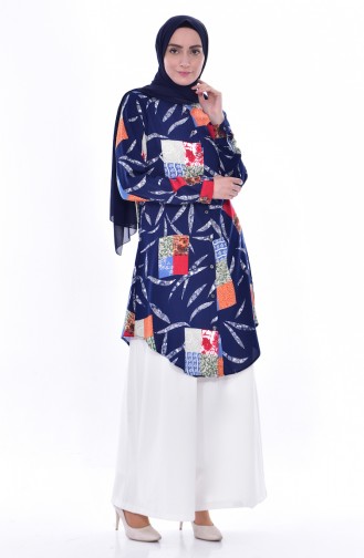 Viscose Printed Tunic 6325-02 Navy 6325-02