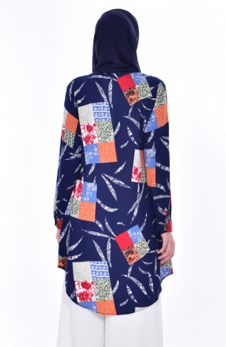 Viscose Printed Tunic 6325-02 Navy 6325-02