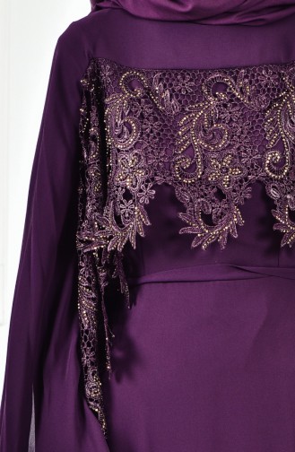 Purple Hijab Evening Dress 52668-10