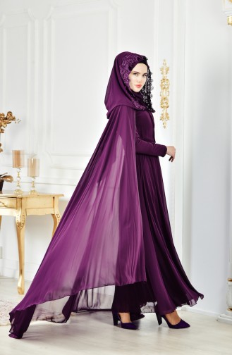 Abendkleid mit Umhang 1123-02 Lila 1123-02