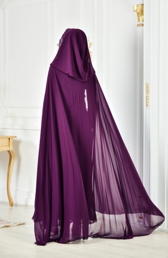 Abendkleid mit Umhang 1123-02 Lila 1123-02