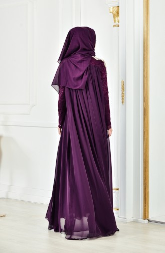 Lace Evening Dress 8110-06 Purple 8110-06