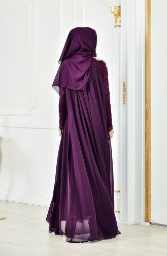 Abendkleid mit Spitzen 8110-06 Lila 8110-06