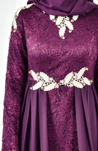 Lace Evening Dress 8110-06 Purple 8110-06