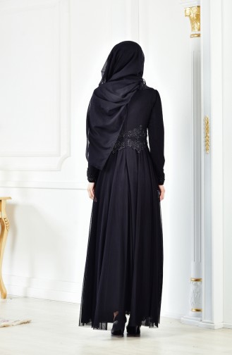 Lacy Evening Dress 1108-04 Black 1108-04