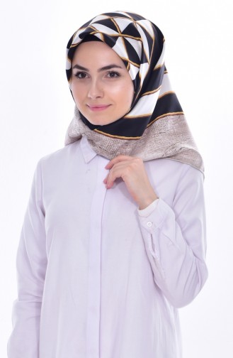 Levidor İpek Eşarp 50410-01 Siyah Vizon