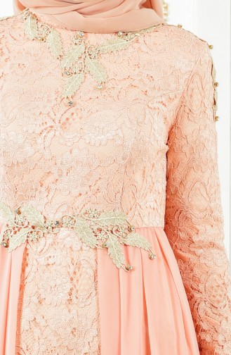 Lace Evening Dress 8110-05 Salmon 8110-05