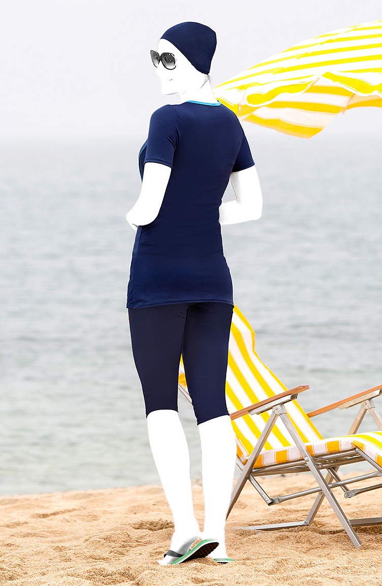 Navy Blue Modest Swimwear 182502 Sefamerve