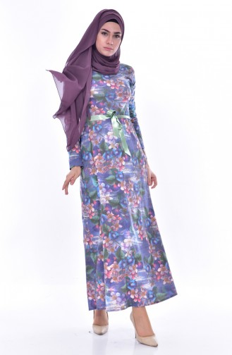 Green Hijab Dress 6061C-01