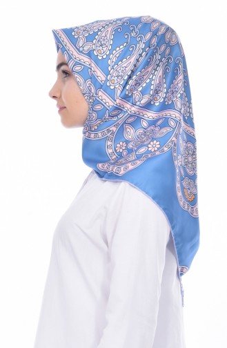 Patterned Twill Scarf 95182-07 light Blue 07