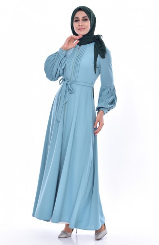 Green Almond Hijab Dress 0559-05