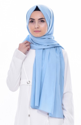 Plain Cotton Shawl 60065-09 Light Blue 09