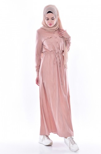 Beige Hijab Dress 81593-03