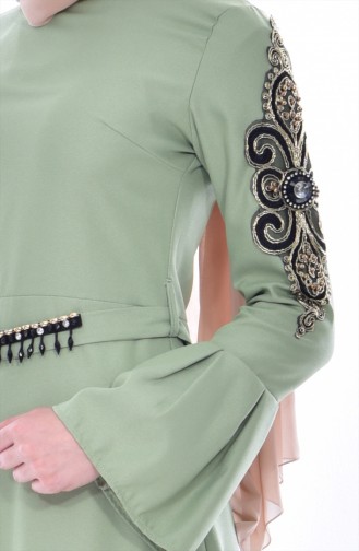 Green Almond Hijab Dress 0578-01