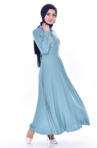 Green Almond Hijab Dress 0535-07