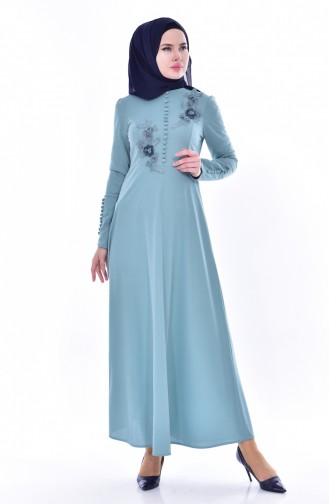 Green Almond Hijab Dress 0550-05