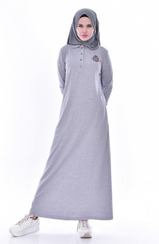 Gray Hijab Dress 2963-07