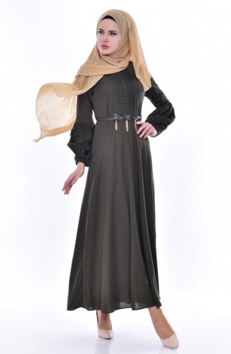 Khaki Hijab Dress 0521-01