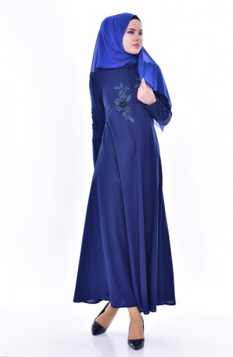 Indigo Hijab Dress 0550-04