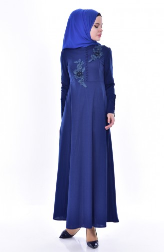 Indigo Hijab Dress 0550-04