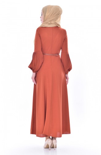 Brick Red Hijab Dress 0521-02