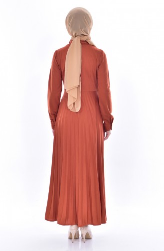 Brick Red Hijab Dress 0535-06