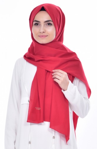 Plain Cotton Shawl 60065-02 Red 02