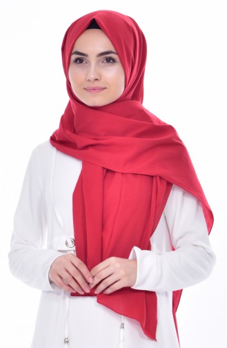 Plain Cotton Shawl 60065-02 Red 02