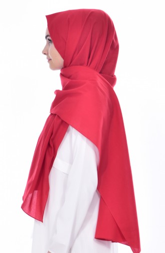 Plain Cotton Shawl 60065-02 Red 02