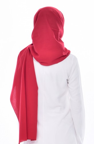 Plain Cotton Shawl 60065-02 Red 02