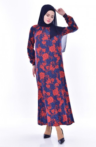 Navy Blue Hijab Dress 0211-01