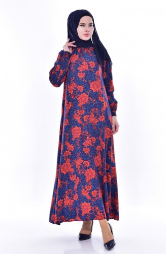 Navy Blue Hijab Dress 0211-01