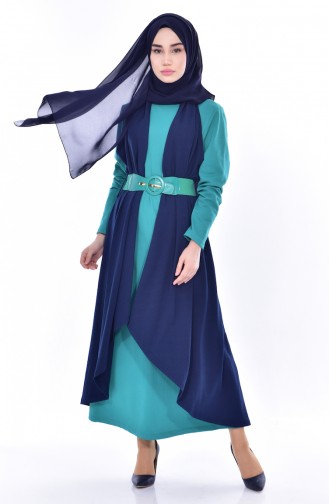 Grün Hijab Kleider 0030-01