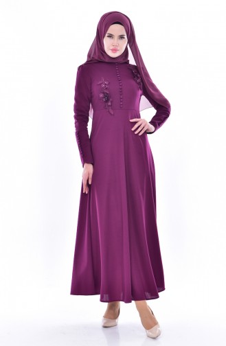 Plum Hijab Dress 0550-02