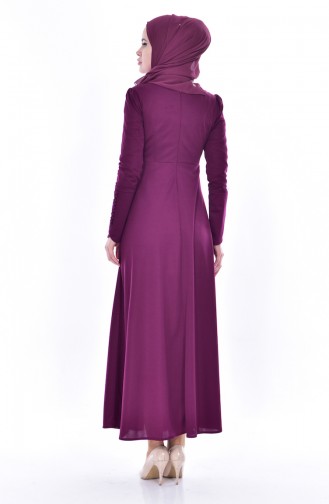 Plum Hijab Dress 0550-02