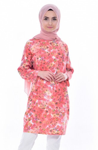 Çiçekli Tunik 4001A-03 Oranj