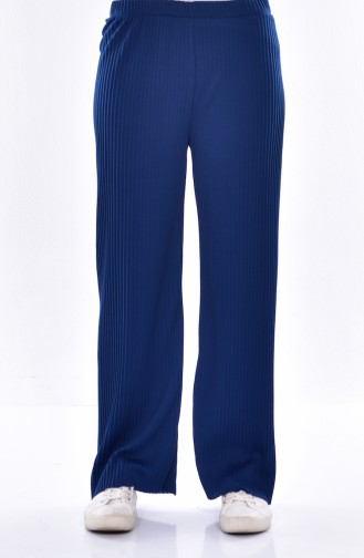 Vertical Pleated Trousers 24523-01 Light Navy Blue 24523-01