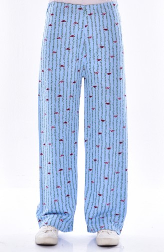 Patterned Pants 7802-03 Blue 7802-03
