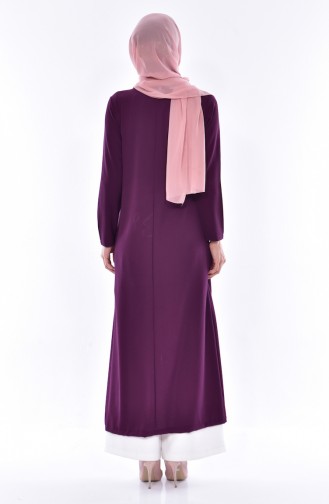 Front Narrow Cut Long Tunic1301-06 Purple 1301-06