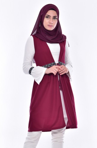 Ensemble Deux Pieces Tunique Gilet 3804-06 Plum 3804-06