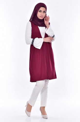 Ensemble Deux Pieces Tunique Gilet 3804-06 Plum 3804-06