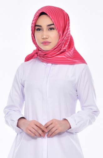 Çizgili Tafta Eşarp 901310-04 Pembe