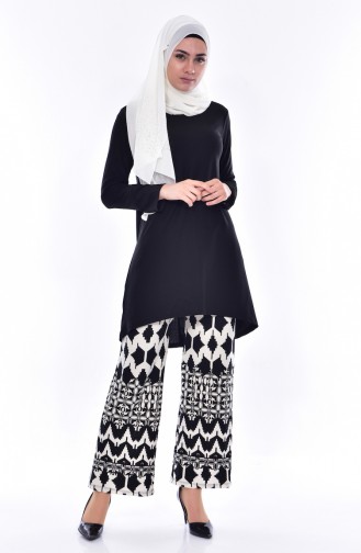 Ensemble Deux Pieces tunique Pantalon 3887-03 Noir 3887-03