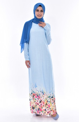 Baby Blue Hijab Dress 3497-01