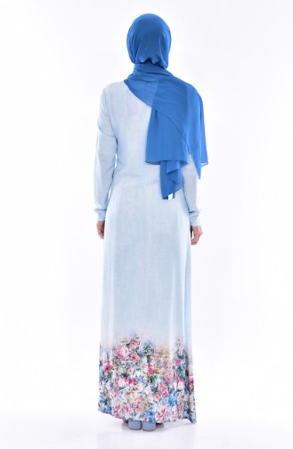 Ice Blue Hijab Dress 3497-04