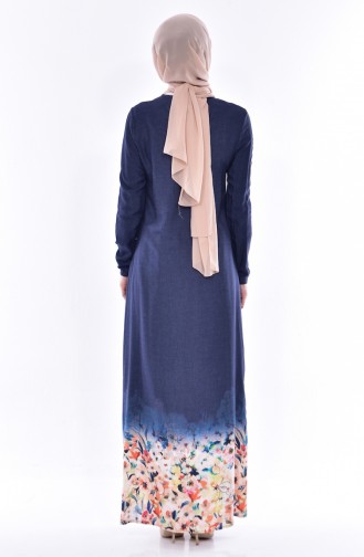 Indigo Hijab Dress 3497-03