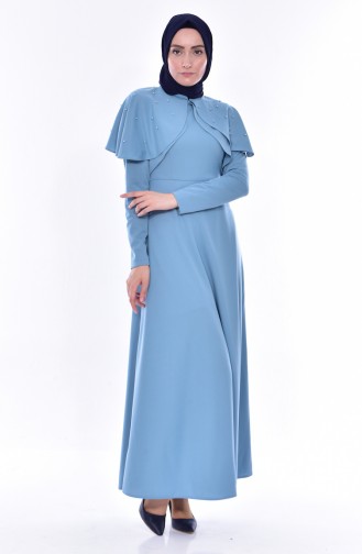 Blue Hijab Dress 0555-04