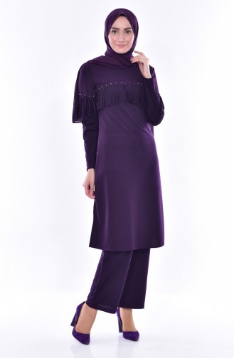 Tunik Pantolon İkili Takım 4467-03 Mor 4467-03