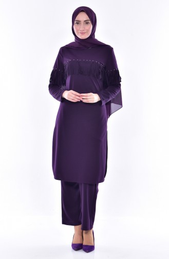 Tunik Pantolon İkili Takım 4467-03 Mor