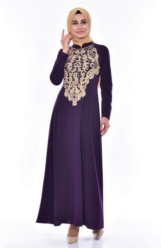 Kleid mit Spitzen 4466-03 Lila 4466-03